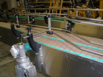 Slat Conveyor Lane Changer 2 into 1